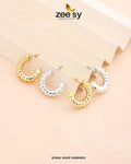 Spiral Hoop Earrings - by - Libasekhas UK - Registered Vendor of : Zeesy - 100% Original Designer Dresss