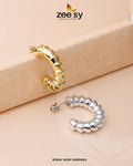 Spiral Hoop Earrings - by - Libasekhas UK - Registered Vendor of : Zeesy - 100% Original Designer Dresss
