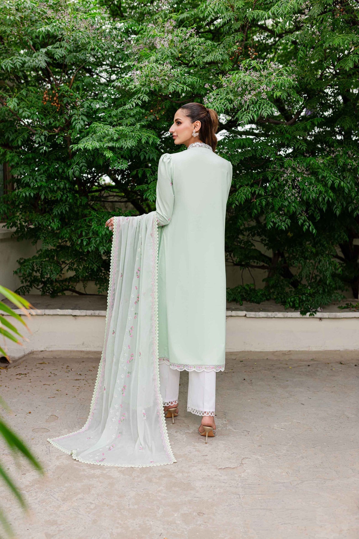 Sable Vogue | Shiree Lawn 24 | Mint Garden - by - Libasekhas UK - Registered Vendor of : Sable Vogue - 100% Original Designer Dresss