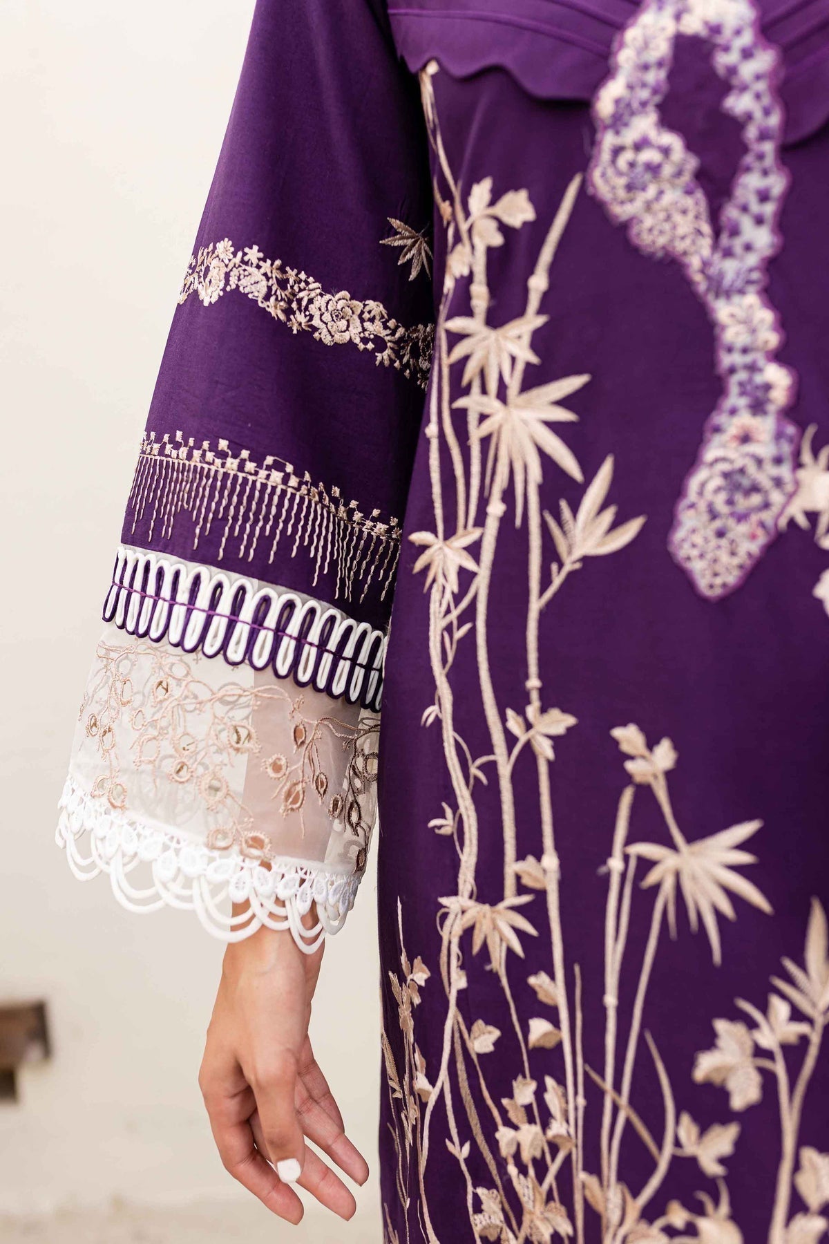 Sable Vogue | Shiree Lawn 24 | Plum Orchid - by - Libasekhas UK - Registered Vendor of : Sable Vogue - 100% Original Designer Dresss