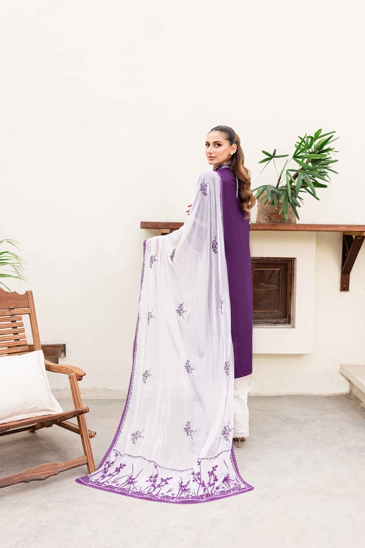 Sable Vogue | Shiree Lawn 24 | Plum Orchid - by - Libasekhas UK - Registered Vendor of : Sable Vogue - 100% Original Designer Dresss