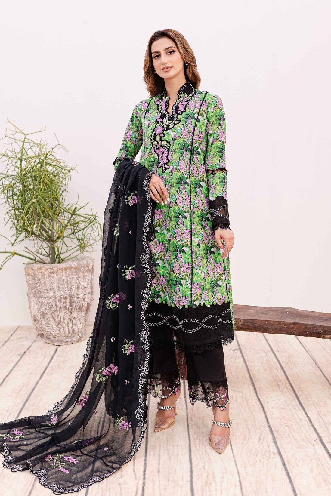 Sable Vogue | Shiree Lawn 24 | Black Iris - by - Libasekhas UK - Registered Vendor of : Sable Vogue - 100% Original Designer Dresss