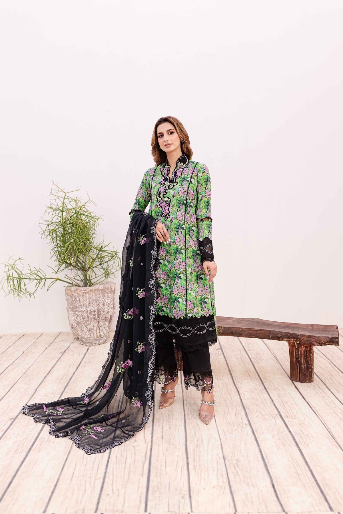 Sable Vogue | Shiree Lawn 24 | Black Iris - by - Libasekhas UK - Registered Vendor of : Sable Vogue - 100% Original Designer Dresss