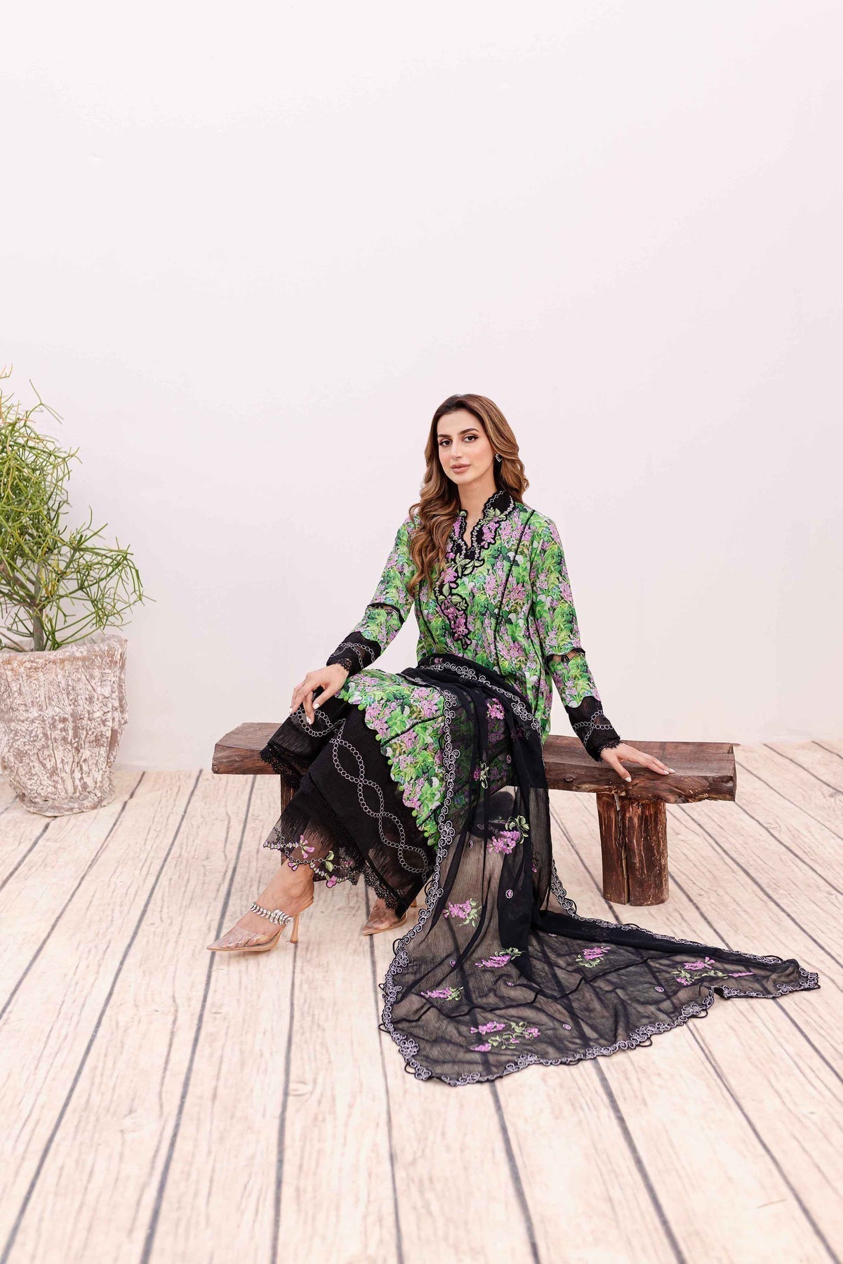 Sable Vogue | Shiree Lawn 24 | Black Iris - by - Libasekhas UK - Registered Vendor of : Sable Vogue - 100% Original Designer Dresss