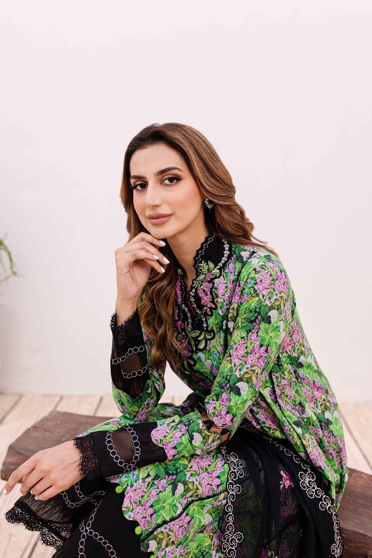 Sable Vogue | Shiree Lawn 24 | Black Iris - by - Libasekhas UK - Registered Vendor of : Sable Vogue - 100% Original Designer Dresss