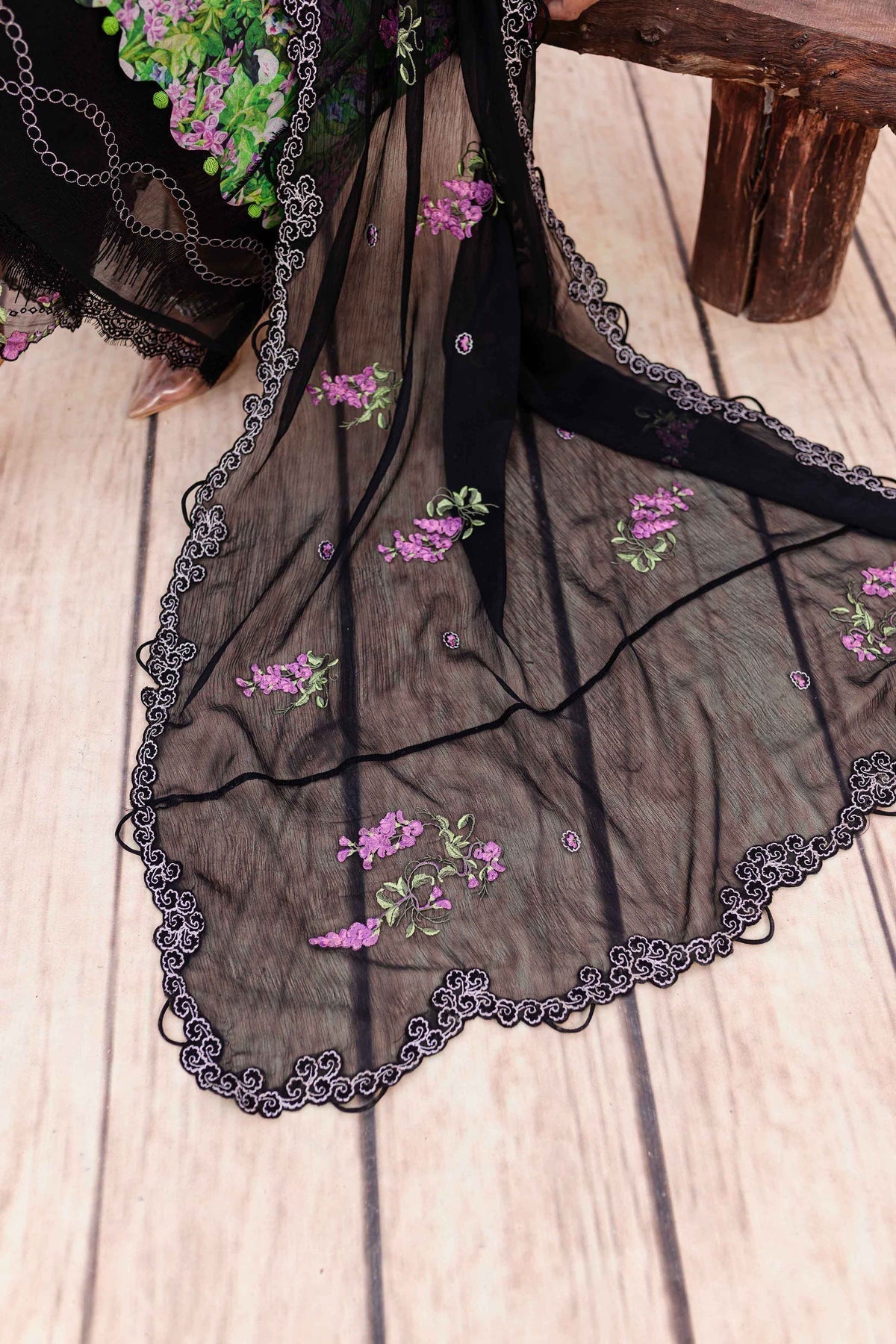 Sable Vogue | Shiree Lawn 24 | Black Iris - by - Libasekhas UK - Registered Vendor of : Sable Vogue - 100% Original Designer Dresss