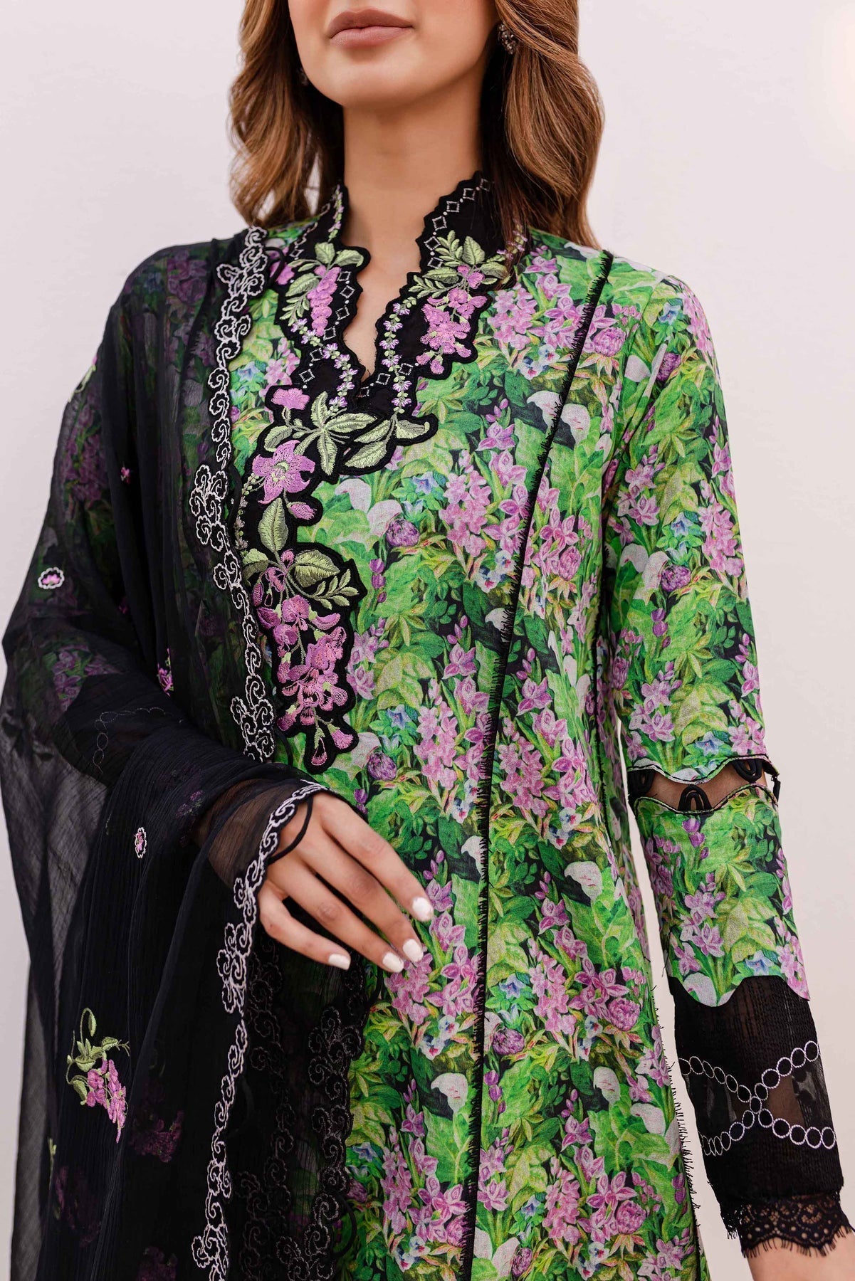 Sable Vogue | Shiree Lawn 24 | Black Iris - by - Libasekhas UK - Registered Vendor of : Sable Vogue - 100% Original Designer Dresss