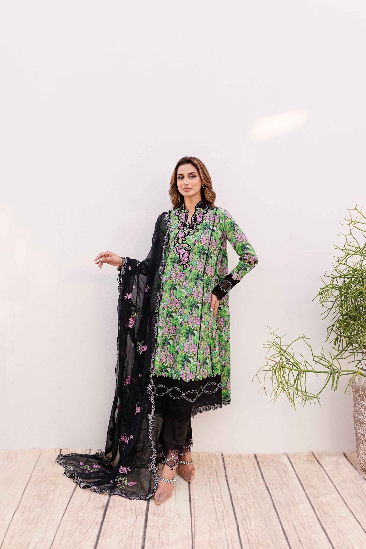 Sable Vogue | Shiree Lawn 24 | Black Iris - by - Libasekhas UK - Registered Vendor of : Sable Vogue - 100% Original Designer Dresss