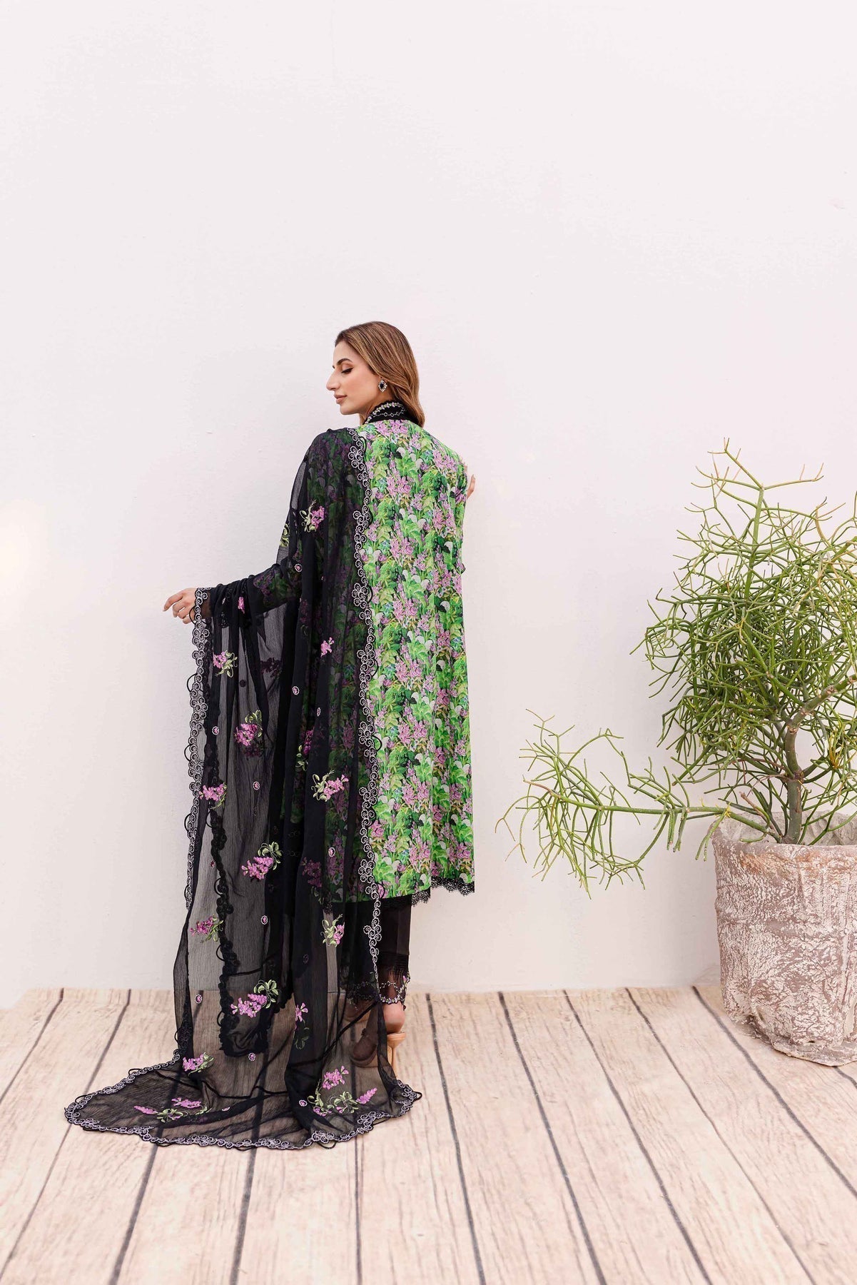 Sable Vogue | Shiree Lawn 24 | Black Iris - by - Libasekhas UK - Registered Vendor of : Sable Vogue - 100% Original Designer Dresss
