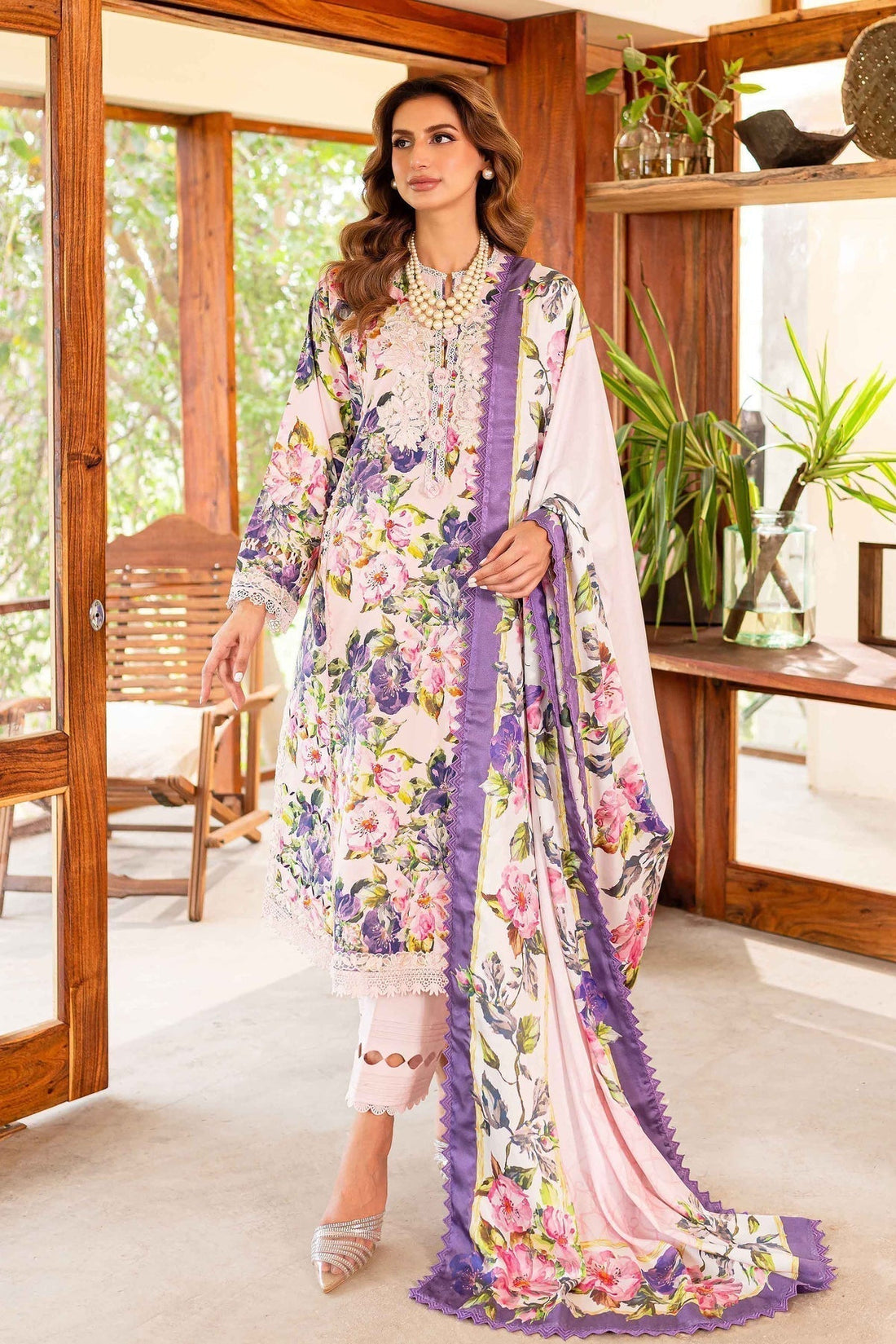 Sable Vogue | Shiree Lawn 24 | Pink Gardenia - by - Libasekhas UK - Registered Vendor of : Sable Vogue - 100% Original Designer Dresss