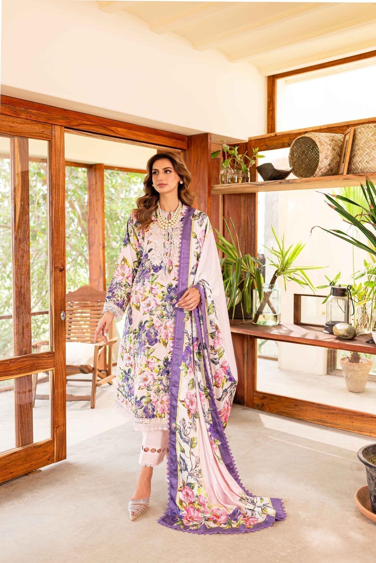Sable Vogue | Shiree Lawn 24 | Pink Gardenia - by - Libasekhas UK - Registered Vendor of : Sable Vogue - 100% Original Designer Dresss