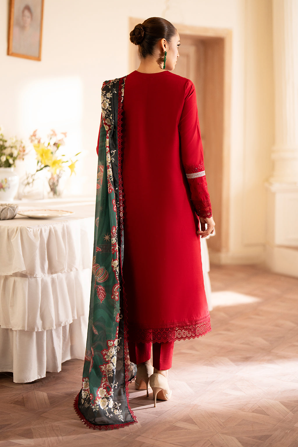 Saad Shaikh | Lumiere Winter |  D-07 Coral - by - Libasekhas UK - Registered Vendor of : Saad Shaikh - 100% Original Designer Dresss