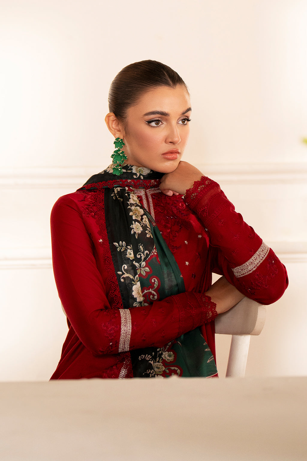 Saad Shaikh | Lumiere Winter |  D-07 Coral - by - Libasekhas UK - Registered Vendor of : Saad Shaikh - 100% Original Designer Dresss