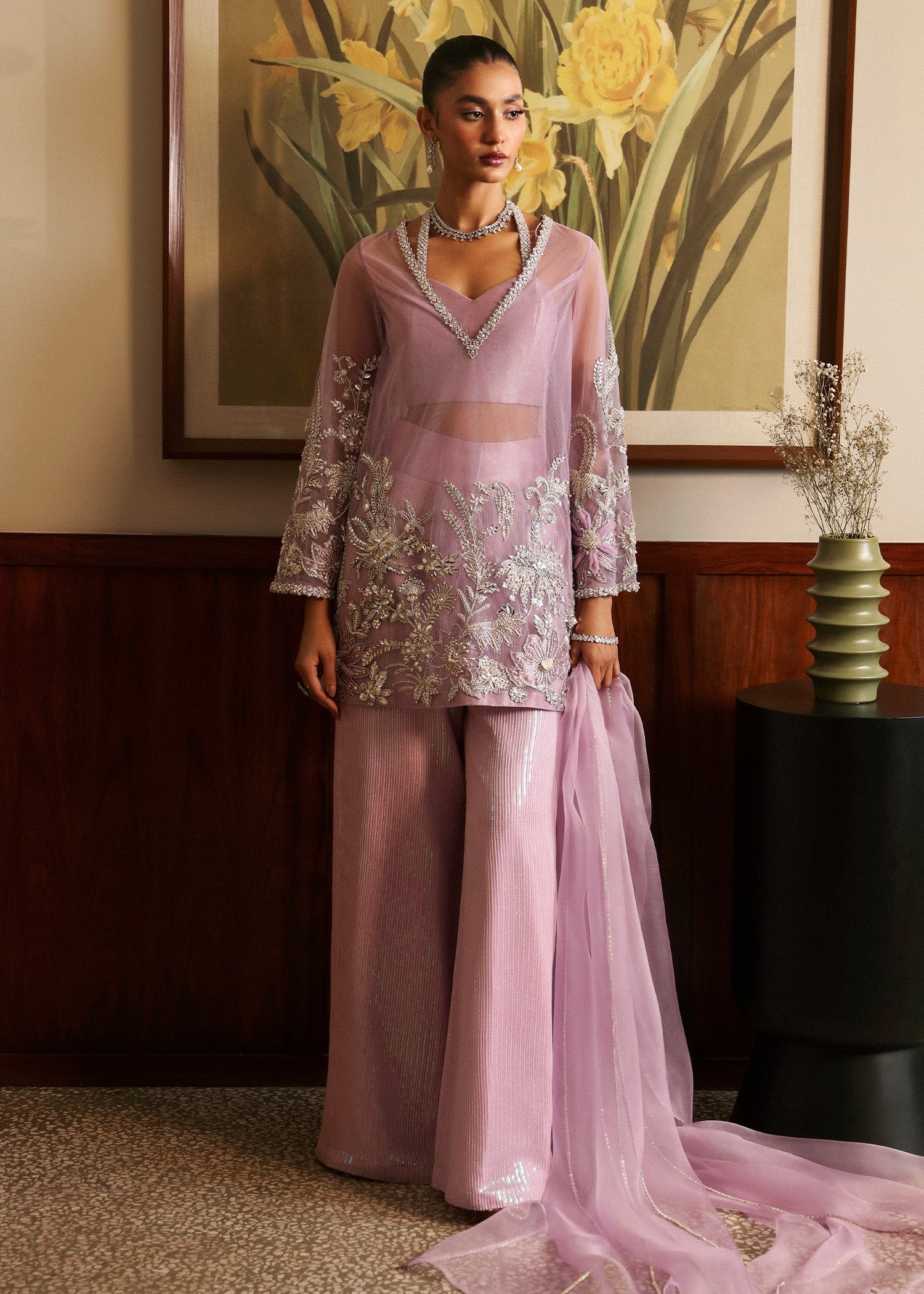 Sadaf Fawad Khan | Late Checkout at the Fred | Purple Charm - by - Libasekhas UK - Registered Vendor of : Sadaf Fawad Khan - 100% Original Designer Dresss