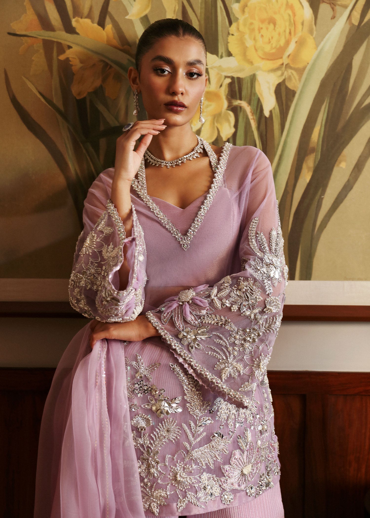 Sadaf Fawad Khan | Late Checkout at the Fred | Purple Charm - by - Libasekhas UK - Registered Vendor of : Sadaf Fawad Khan - 100% Original Designer Dresss
