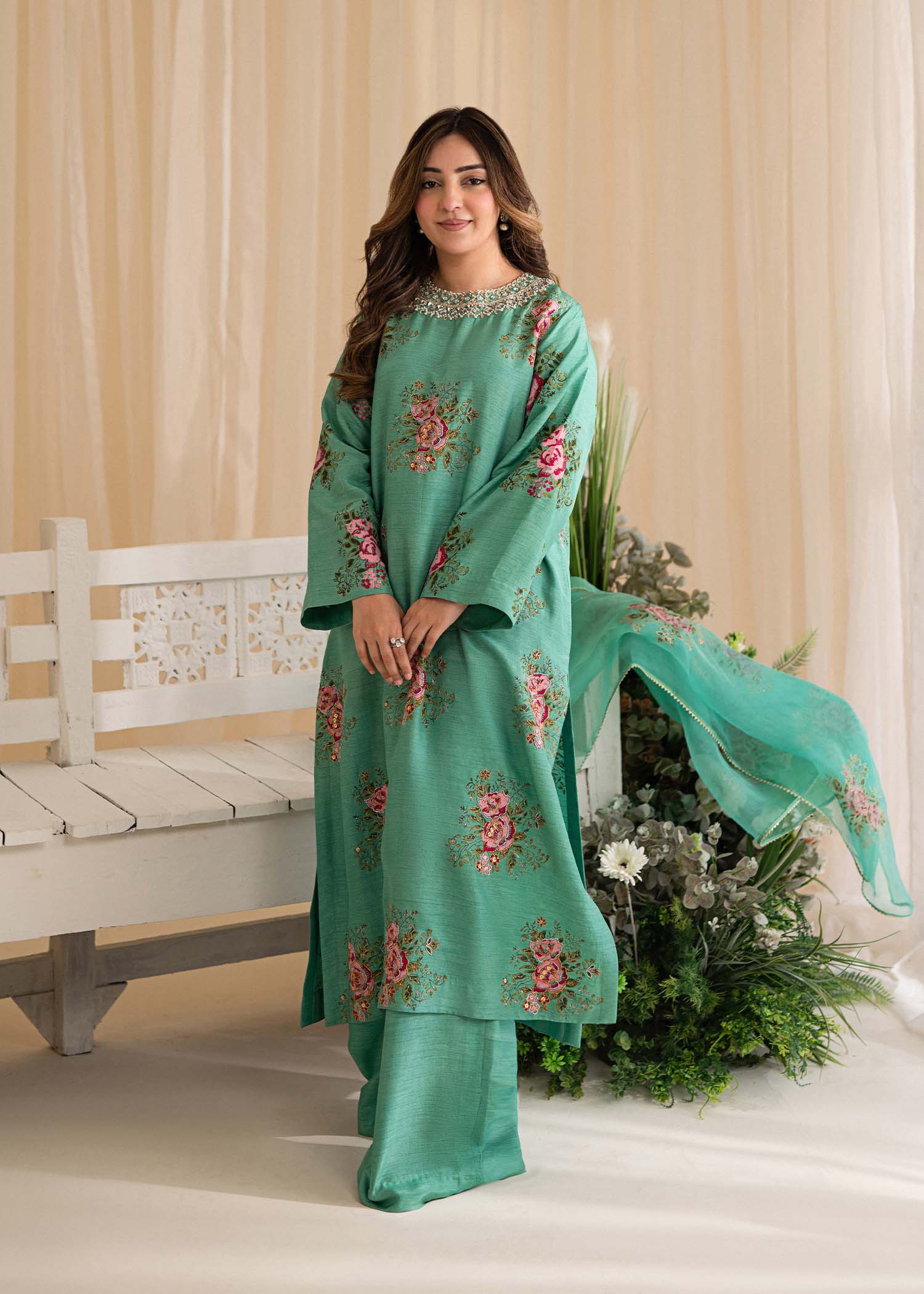 Sadaf Fawad Khan | Lyla Festive Pret | Dorothy Turquoise - by - Libasekhas UK - Registered Vendor of : Sadaf Fawad Khan - 100% Original Designer Dresss