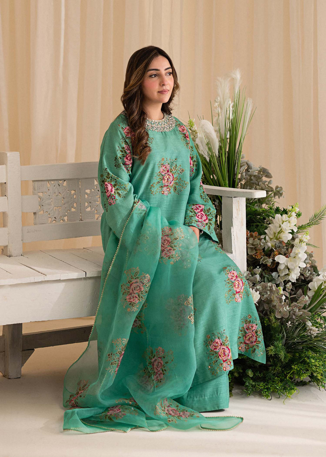 Sadaf Fawad Khan | Lyla Festive Pret | Dorothy Turquoise - by - Libasekhas UK - Registered Vendor of : Sadaf Fawad Khan - 100% Original Designer Dresss
