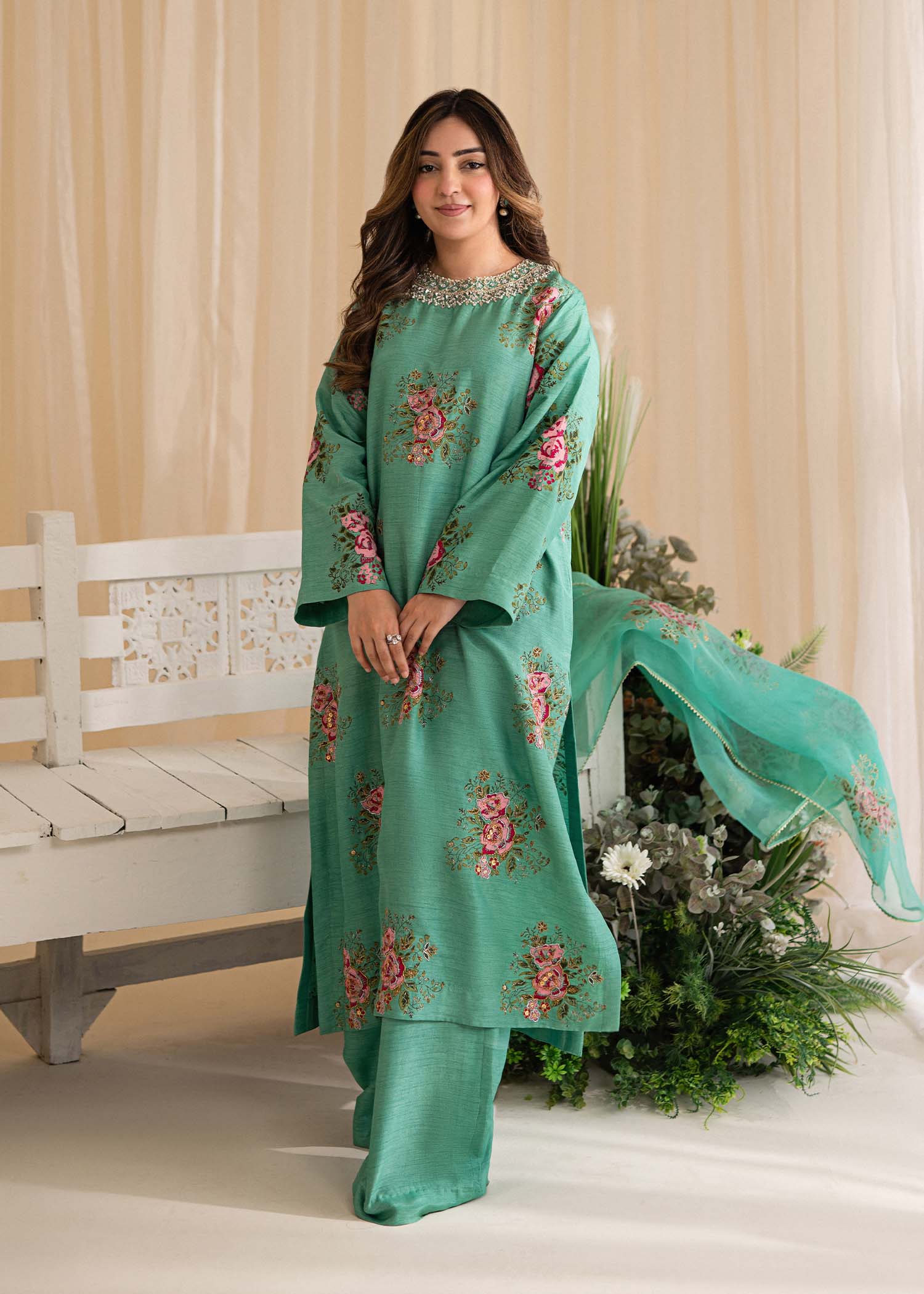 Sadaf Fawad Khan | Lyla Festive Pret | Dorothy Turquoise - by - Libasekhas UK - Registered Vendor of : Sadaf Fawad Khan - 100% Original Designer Dresss