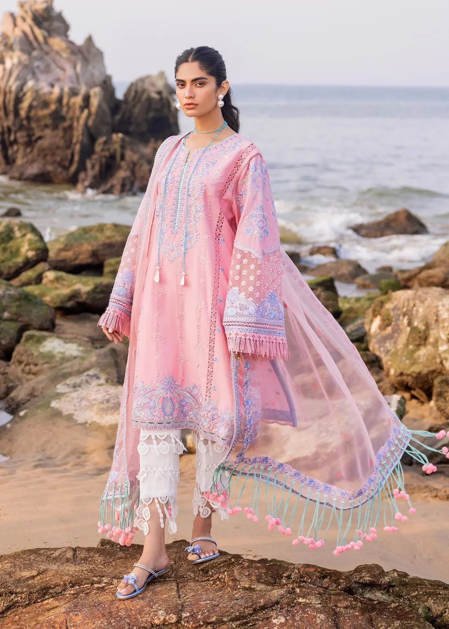 Sadaf Fawad Khan | Siraa Luxury Lawn 24| Amira (B) - by - Libasekhas UK - Registered Vendor of : Sadaf Fawad Khan - 100% Original Designer Dresss