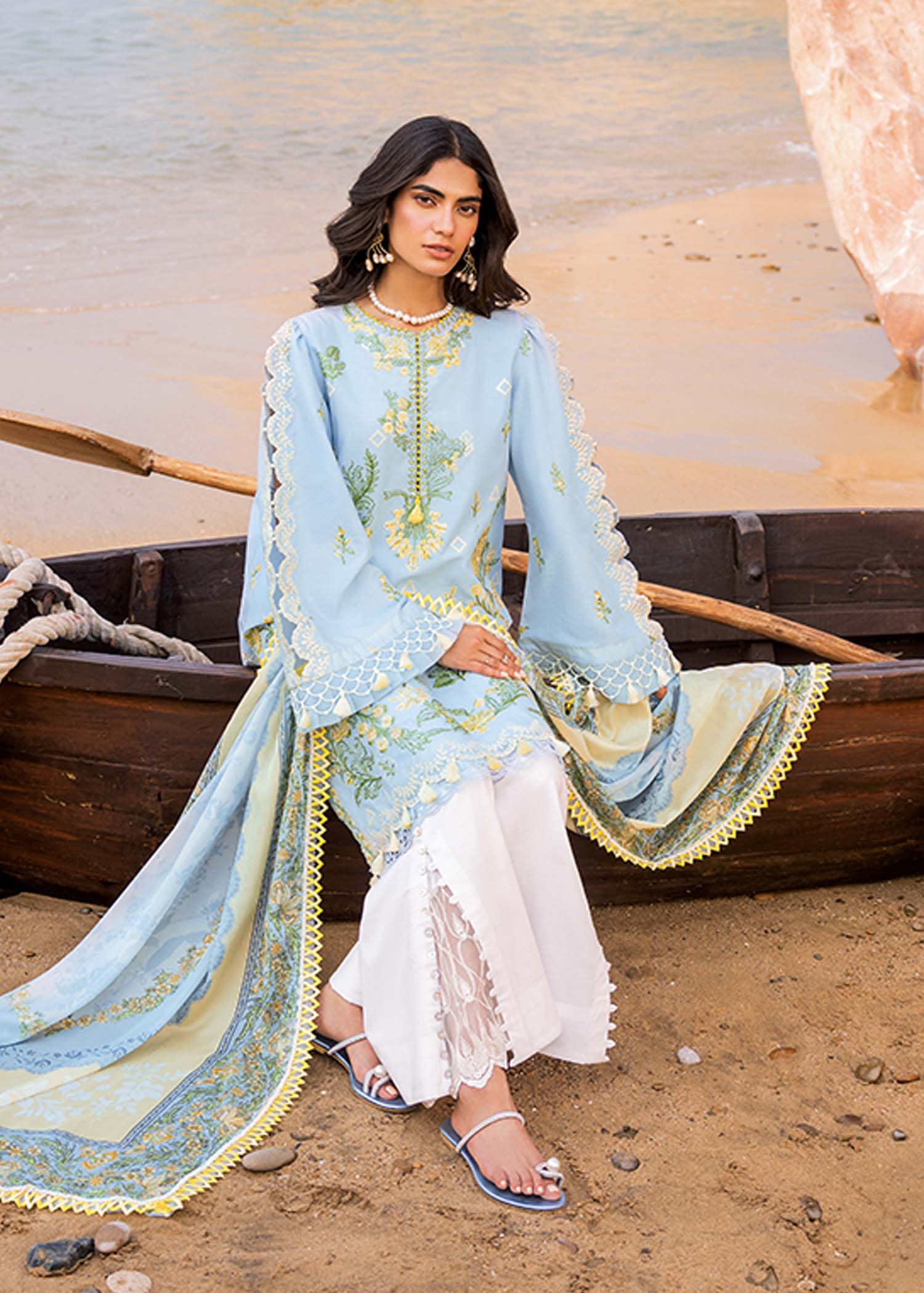 Sadaf Fawad Khan | Siraa Luxury Lawn 24| Amani (B) - by - Libasekhas UK - Registered Vendor of : Sadaf Fawad Khan - 100% Original Designer Dresss