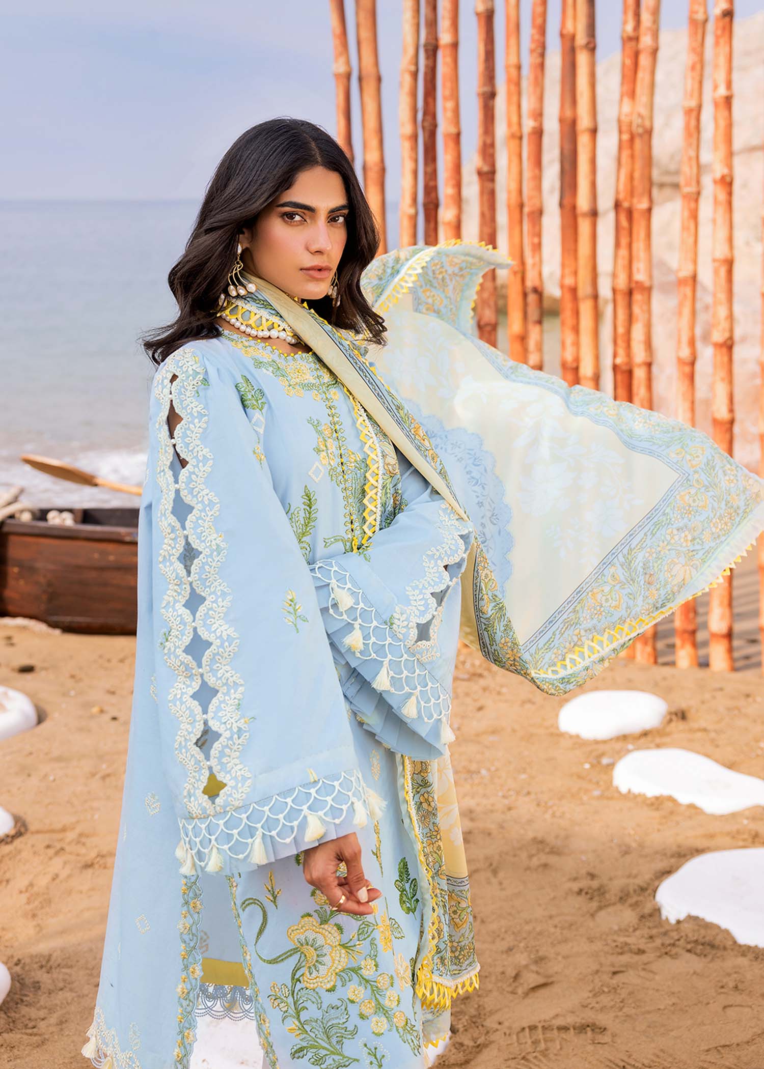 Sadaf Fawad Khan | Siraa Luxury Lawn 24| Amani (B) - by - Libasekhas UK - Registered Vendor of : Sadaf Fawad Khan - 100% Original Designer Dresss