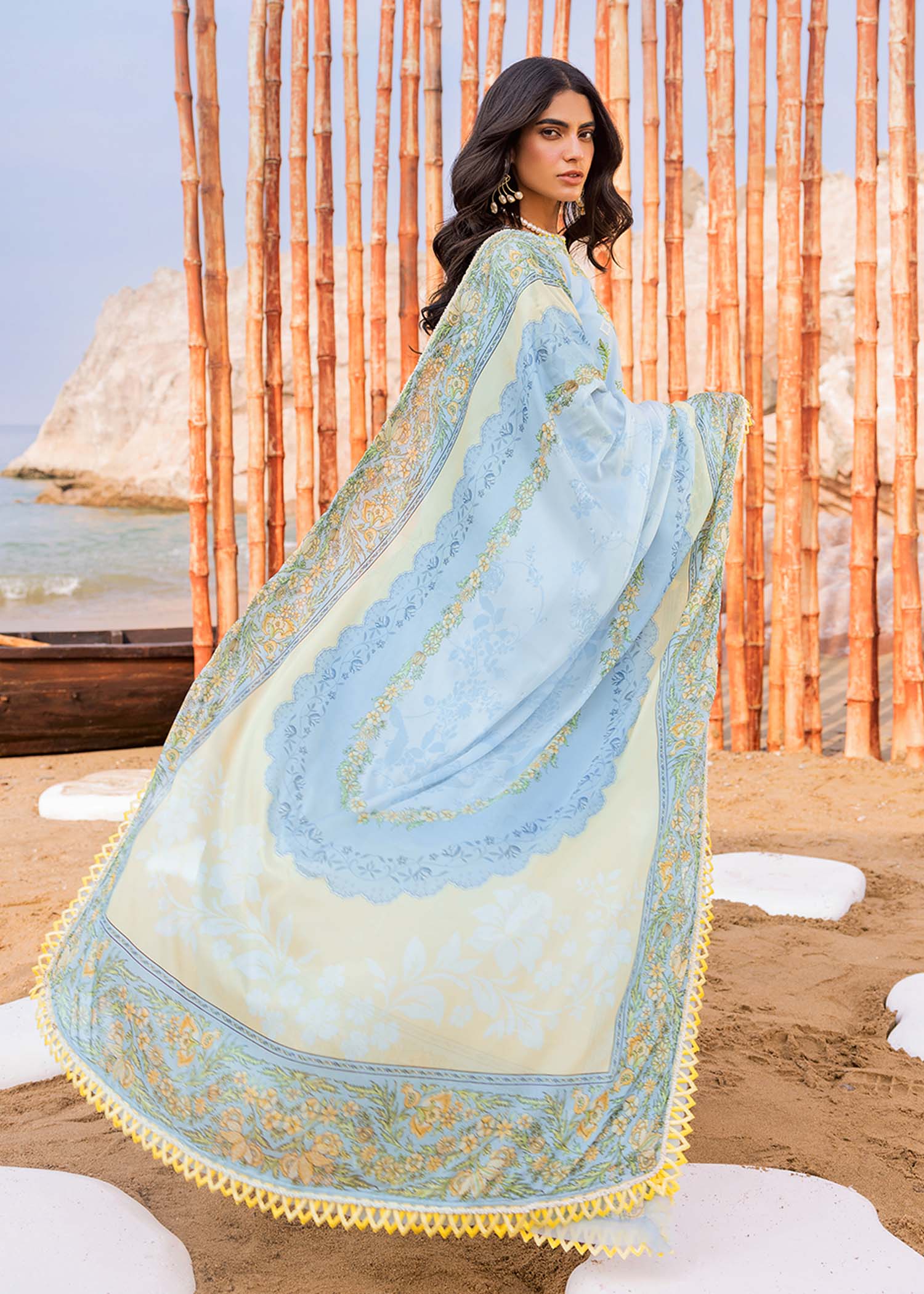 Sadaf Fawad Khan | Siraa Luxury Lawn 24| Amani (B) - by - Libasekhas UK - Registered Vendor of : Sadaf Fawad Khan - 100% Original Designer Dresss