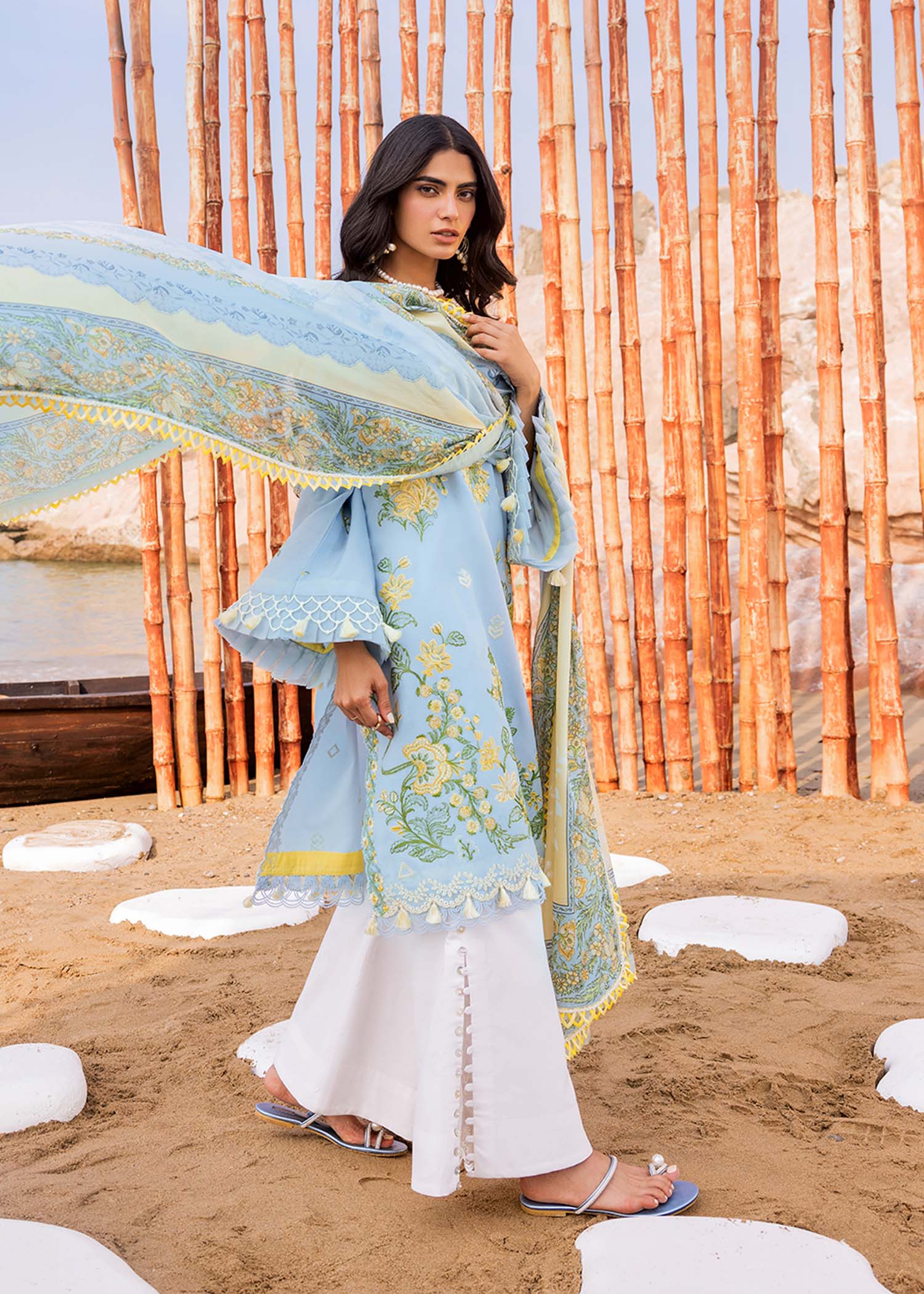 Sadaf Fawad Khan | Siraa Luxury Lawn 24| Amani (B) - by - Libasekhas UK - Registered Vendor of : Sadaf Fawad Khan - 100% Original Designer Dresss