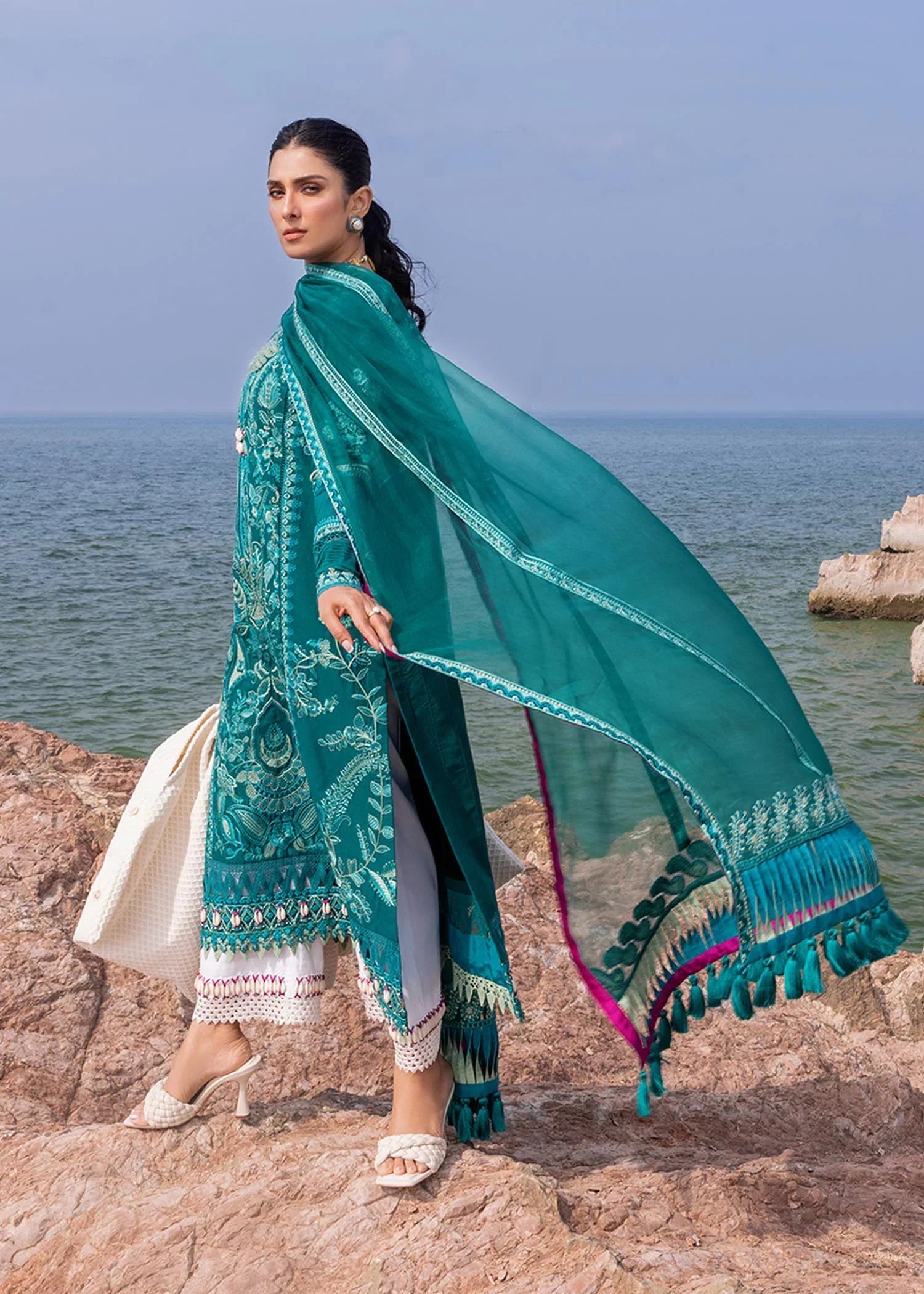 Sadaf Fawad Khan | Siraa Luxury Lawn 24| Elaheh (A) - by - Libasekhas UK - Registered Vendor of : Sadaf Fawad Khan - 100% Original Designer Dresss