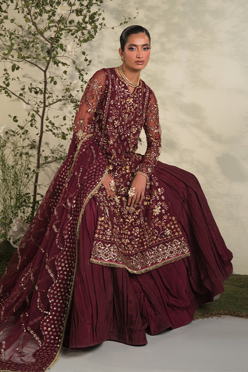 Saffron | Celeste Festive Edit 24 | Rosette - by - Libasekhas UK - Registered Vendor of : Saffron - 100% Original Designer Dresss