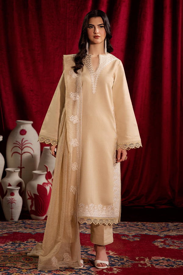 Saffron | Celestial Fall 24 |  FROSTED BEIGE - by - Libasekhas UK - Registered Vendor of : Saffron - 100% Original Designer Dresss
