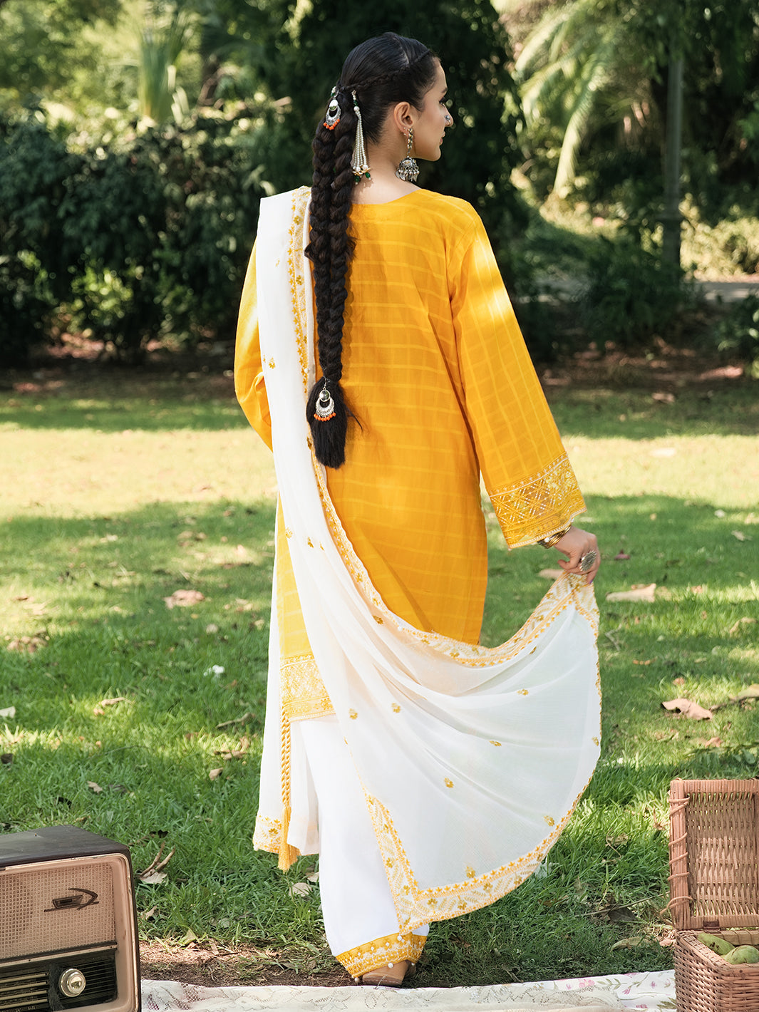 Hemstitch | The Garden Lawn | Saffron Petal - by Libasekhas UK - Registered Vendor of : Hemstitch - 100% Original Designer Dress
