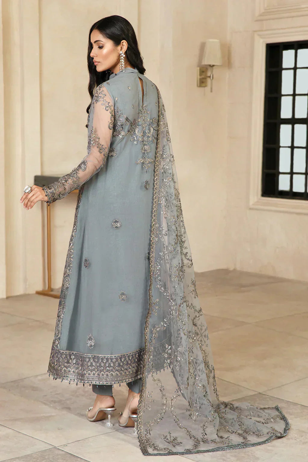 Zarif | Gulzaar Festive Chiffon 22 | Hazel - by - Libasekhas UK - Registered Vendor of : Zarif - 100% Original Designer Dresss
