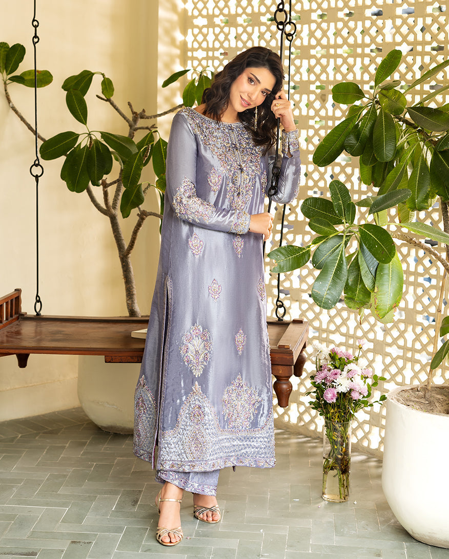 Mushq | Sunehri Lama Silk | Samiya - by Libasekhas UK - Registered Vendor of : Mushq - 100% Original Designer Dress