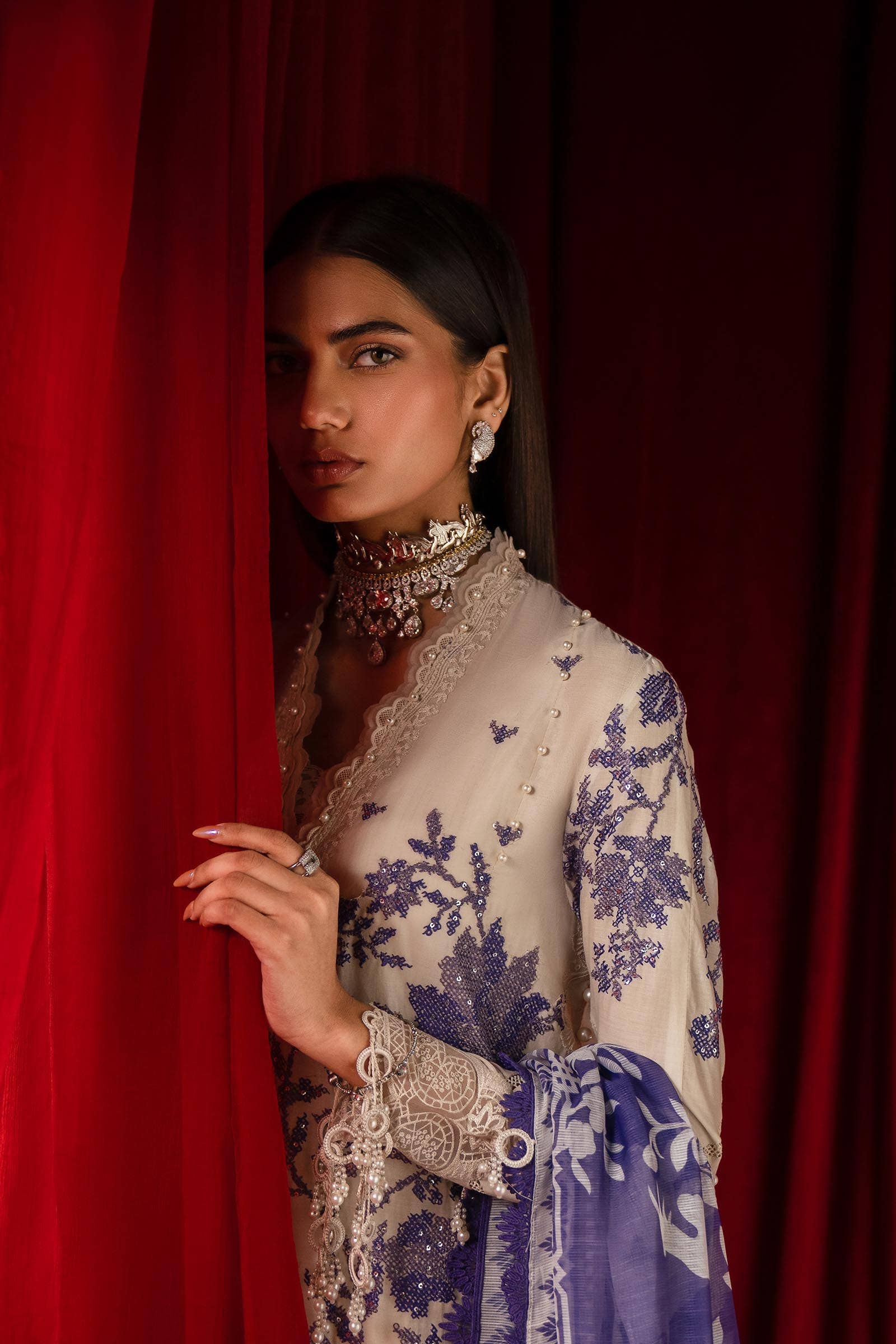 Sana Safinaz | Luxury Collection 24 | L241-008B-3CV - by - Libasekhas UK - Registered Vendor of : Sana Safinaz - 100% Original Designer Dresss