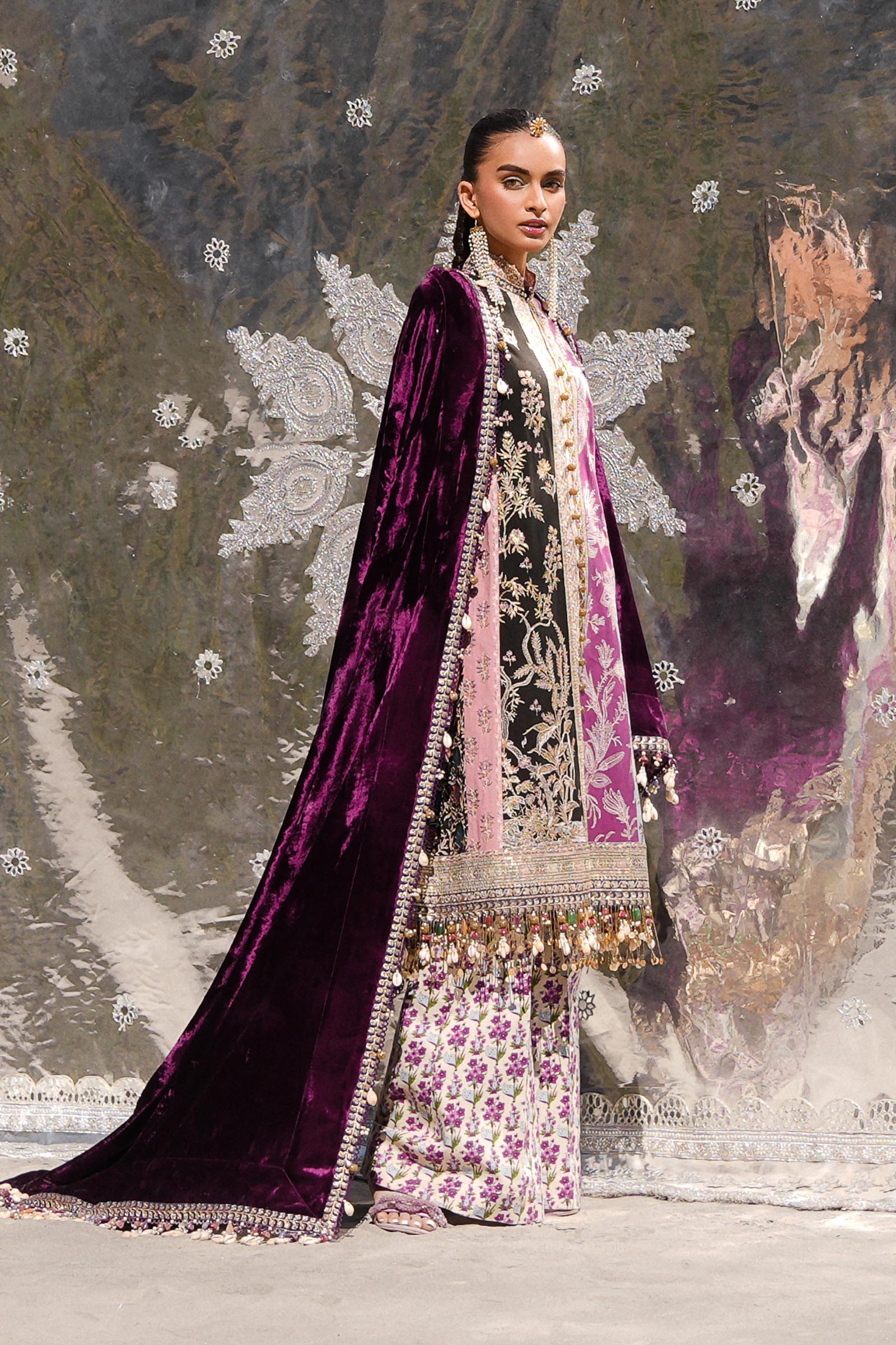 Sana Safinaz | Winter Shawl 24 | Velvet S241-006A-3CP - Libasekhas
