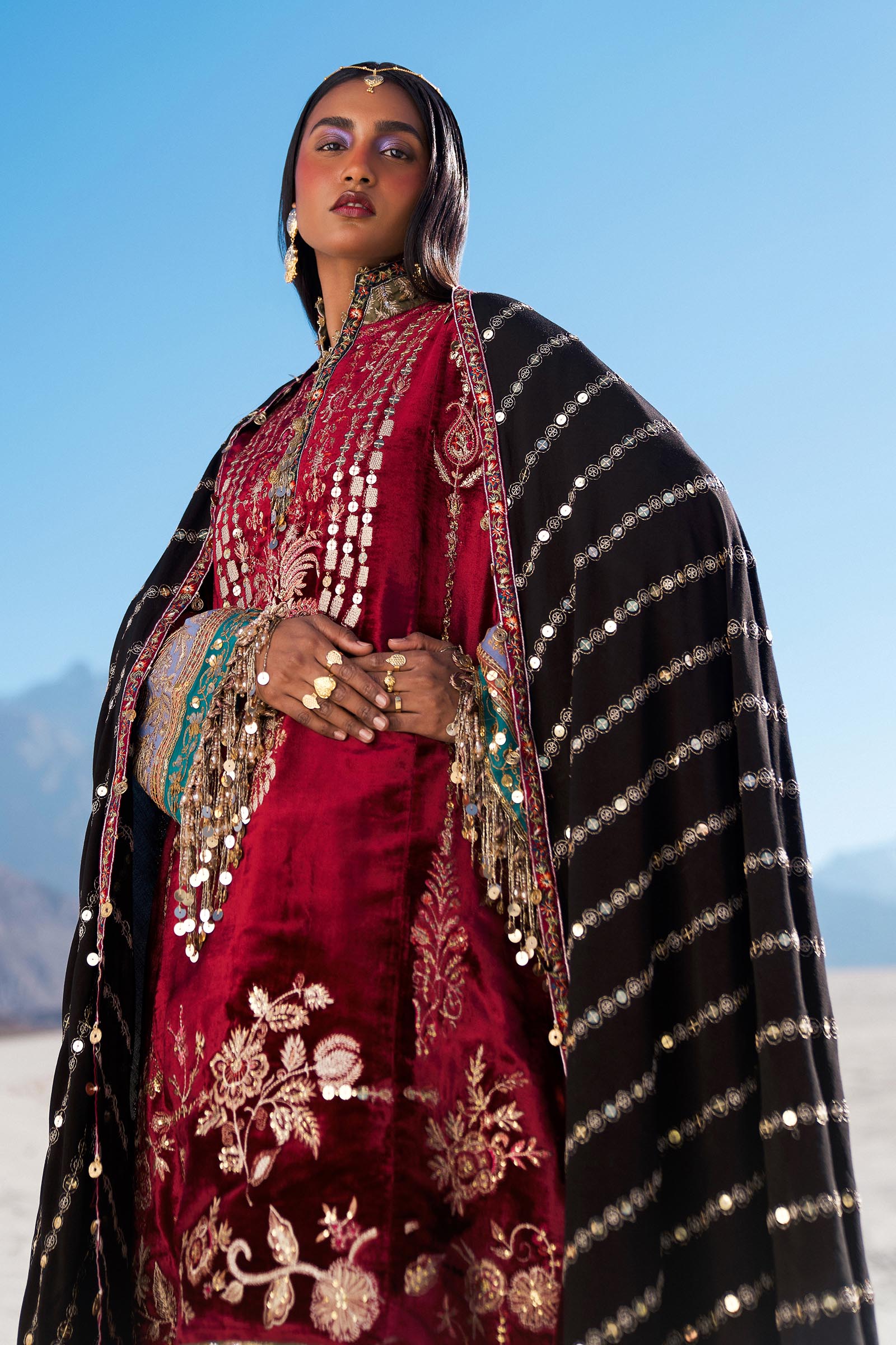 Sana Safinaz | Winter Shawl 24 | Velvet V241-002-3CP - Libasekhas