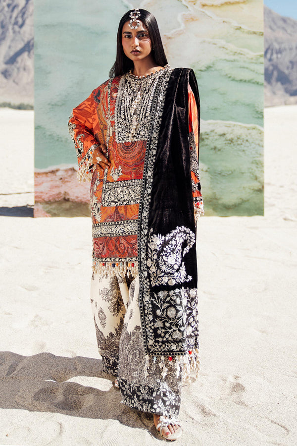 Sana Safinaz | Winter Shawl 24 | V241-007-3CP - by - Libasekhas UK - Registered Vendor of : Sana Safinaz - 100% Original Designer Dresss