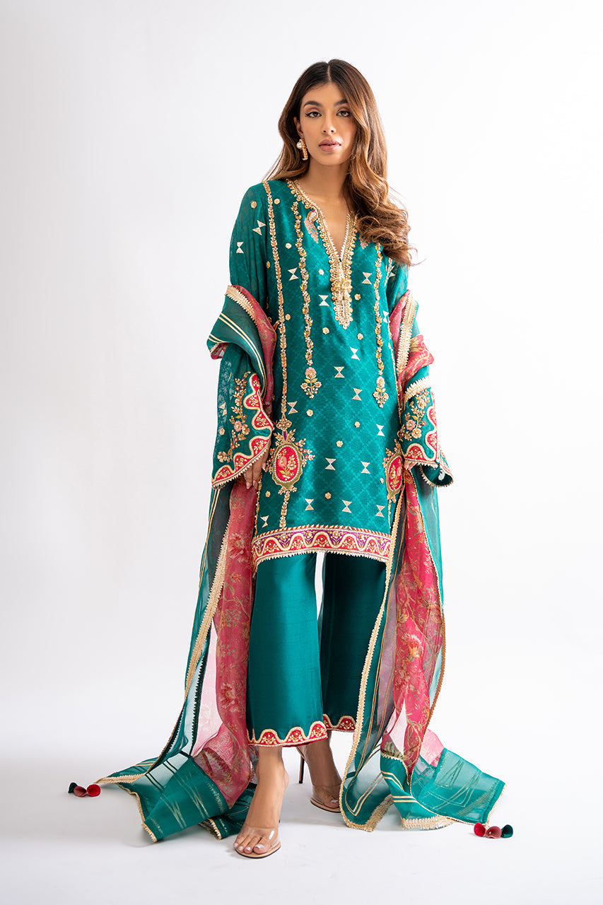 Sania Maskatiya | Eid Collection | Kinza - by - Libasekhas UK - Registered Vendor of : Sania Maskatiya - 100% Original Designer Dresss
