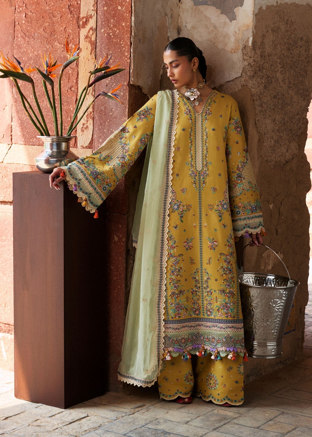 Hussain Rehar | Zan SS26 |Sari - by Libasekhas UK - Registered Vendor of : Hussain Rehar - 100% Original Designer Dress