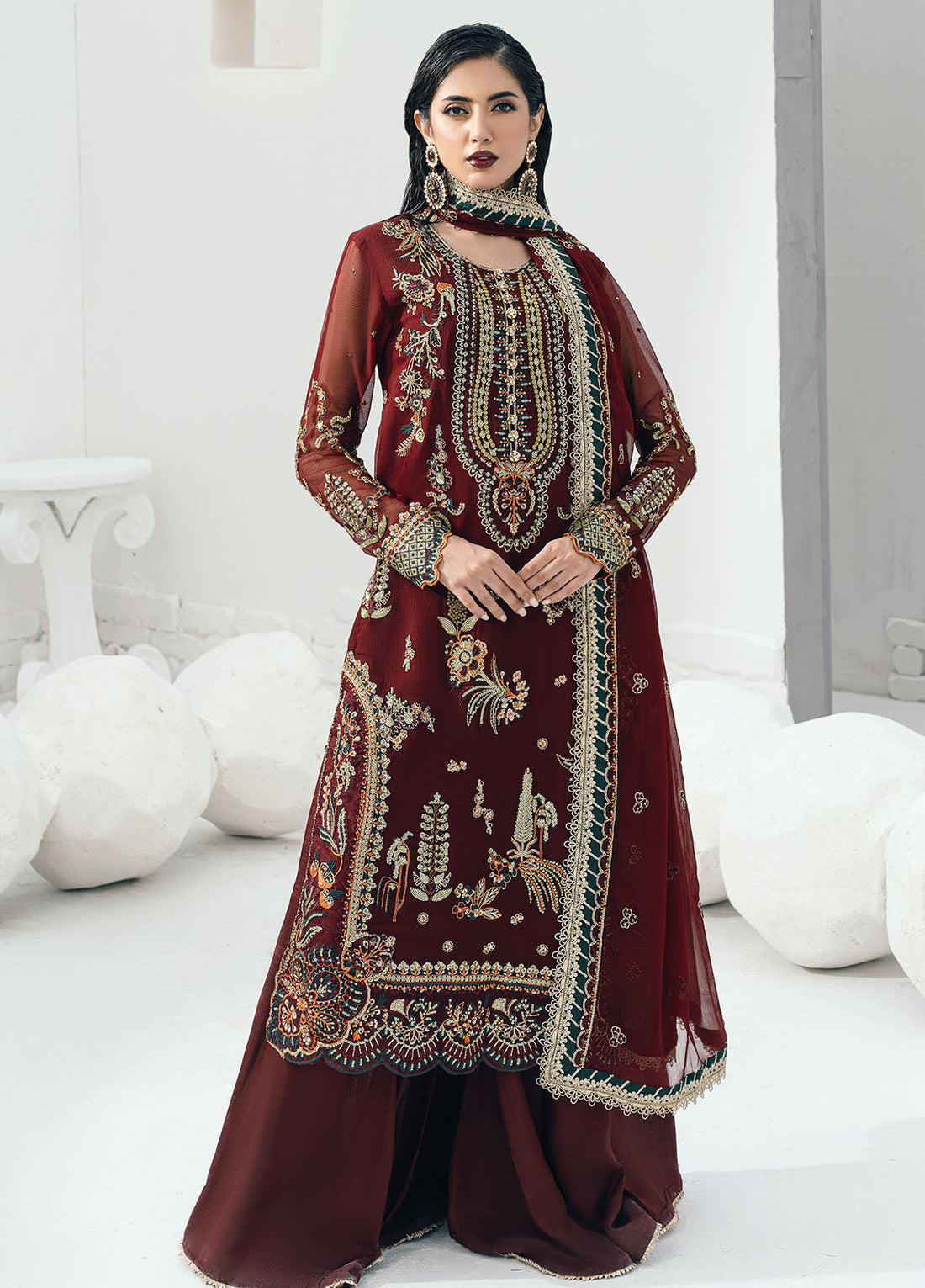 Sahane | Savoir Luxury Formals | CT-140002 Rouge - Savoir - by - Libasekhas UK - Registered Vendor of : Sahane - 100% Original Designer Dresss