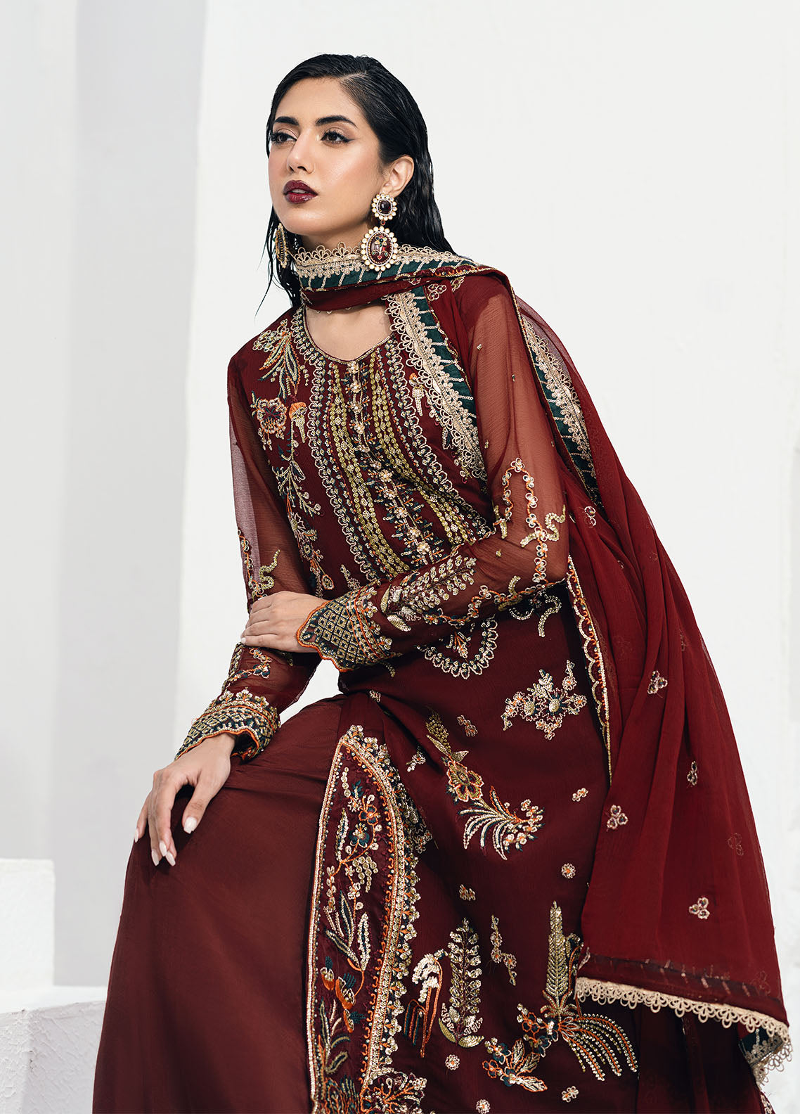 Sahane | Savoir Luxury Formals | CT-140002 Rouge - Savoir - by - Libasekhas UK - Registered Vendor of : Sahane - 100% Original Designer Dresss