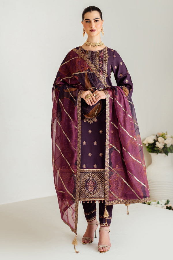 Alizeh | Luxury Raw Silk | AF-RS-05-SCARLET - by - Libasekhas UK - Registered Vendor of : Alizeh - 100% Original Designer Dresss