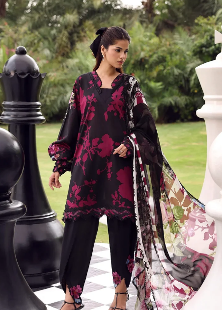 Elaf Premium | Belladore Prints Chiffon 26 |EPA-4A SCARLET - by Libasekhas UK - Registered Vendor of : Elaf Premium - 100% Original Designer Dress