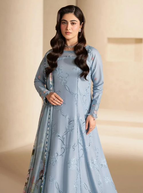 Elaf Premium | E Craft Chikankari 26 | EHC-5B PACIFIC - by Libasekhas UK - Registered Vendor of : Elaf Premium - 100% Original Designer Dress