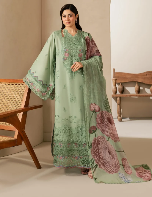 Elaf Premium | E Craft Chikankari 26 |EHC-4B ALOE - by Libasekhas UK - Registered Vendor of : Elaf Premium - 100% Original Designer Dress