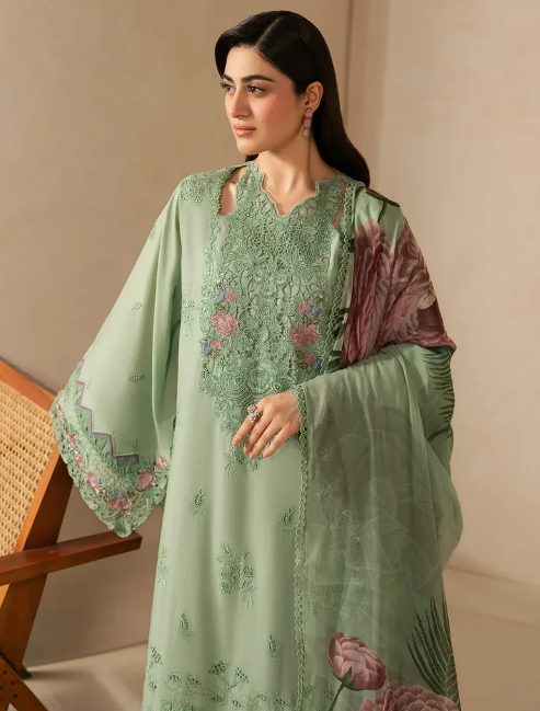 Elaf Premium | E Craft Chikankari 26 |EHC-4B ALOE - by Libasekhas UK - Registered Vendor of : Elaf Premium - 100% Original Designer Dress