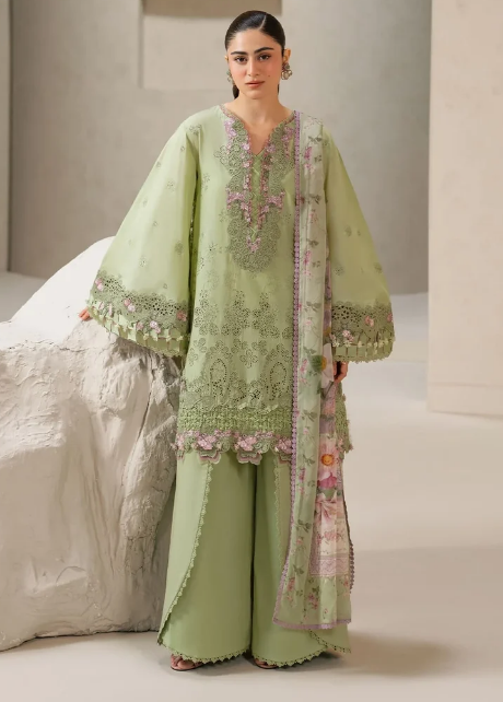 Elaf Premium | E Craft Chikankari 26 | EHC-6A BASIL - by Libasekhas UK - Registered Vendor of : Elaf Premium - 100% Original Designer Dress