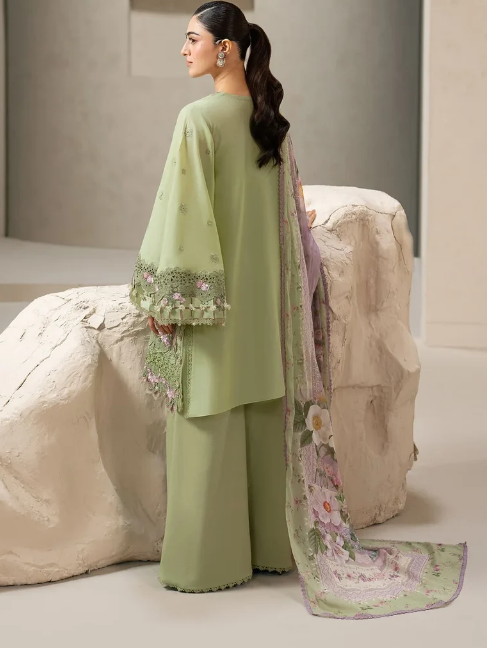 Elaf Premium | E Craft Chikankari 26 | EHC-6A BASIL - by Libasekhas UK - Registered Vendor of : Elaf Premium - 100% Original Designer Dress
