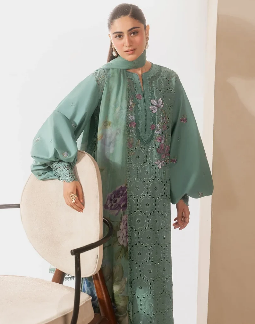 Elaf Premium | E Craft Chikankari 26 |EHC-1B WILLOW - by Libasekhas UK - Registered Vendor of : Elaf Premium - 100% Original Designer Dress