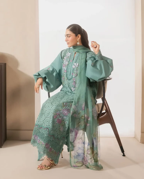 Elaf Premium | E Craft Chikankari 26 |EHC-1B WILLOW - by Libasekhas UK - Registered Vendor of : Elaf Premium - 100% Original Designer Dress